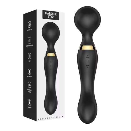 Full Body Personal Handheld Massager for Pain Relief | Wireless Rechargeable Vibration Massager Stick with 360° Rotation | Waterproof Ergonomic Dual-Head Massager for Back & Body | Travel-Friendly (Original Series)
