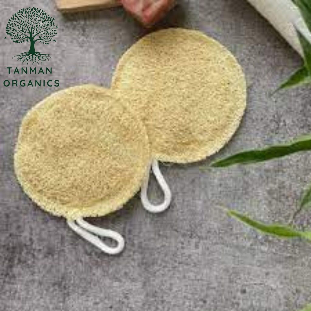TANMAN ORGANICS Natural Sun-Dried Loofah | Eco-Friendly Bath Sponge and Scrubber for Men and Women | Biodegradable Organic Exfoliating Luffa Scrubber view 2