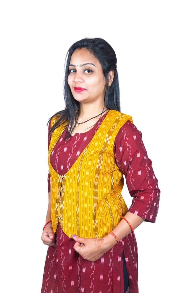 GHL � GUENDICHA HAAT LLP Sambalpuri Certified Handloom Women's Pure Cotton Jacket view 2