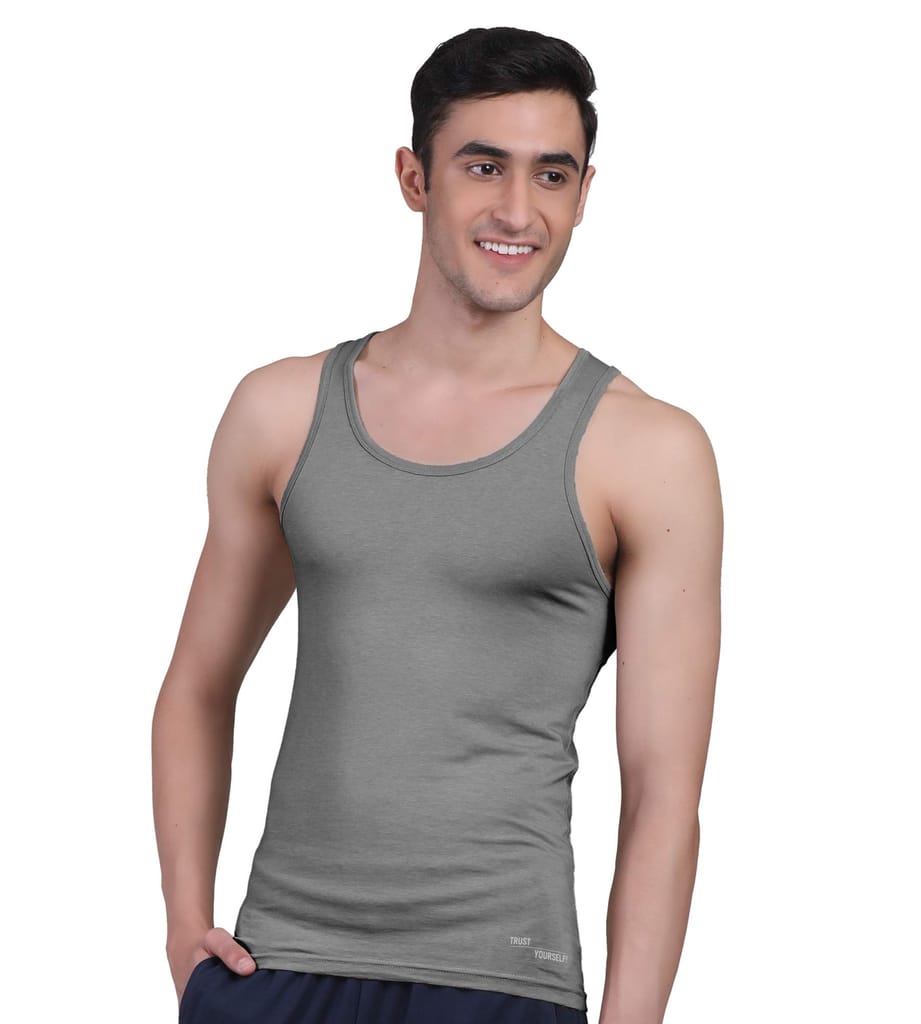 Freecultr Vest for Men | Bamboo Sleeveless, Super Soft Round Neck Gym Comfort Vest | Workout Regular Fit Innerwear | Breathable Sando with Long Hemline Pack of 1-Beach Sand view 2