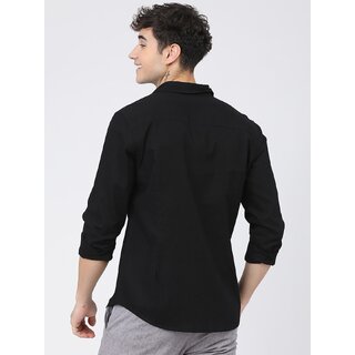 Baleshwar Mens Black Slim Fit Casual Shirt (Pack of 1) view 2