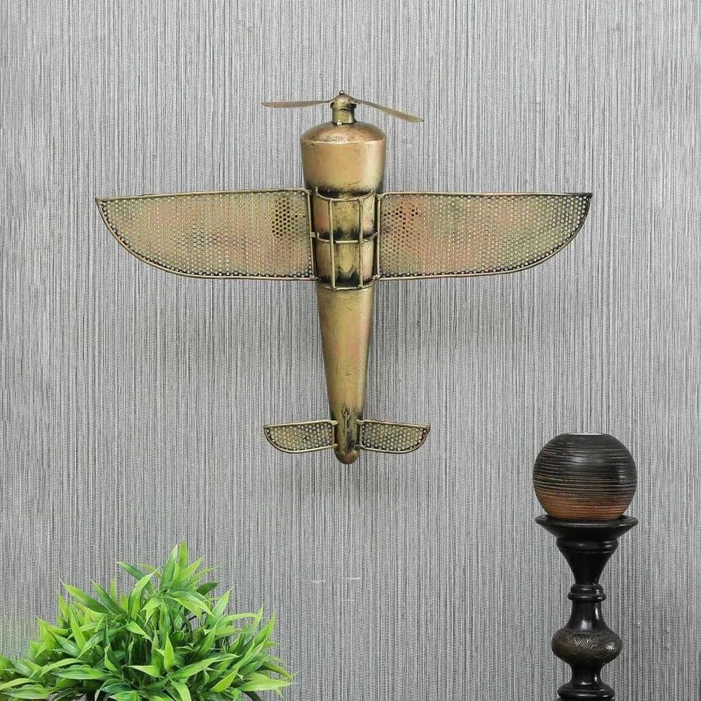 The Natural Art and Craft - Umi Metal Airplane Wall or Table Top Home Decorative Showpiece - Pack of 1 view 2