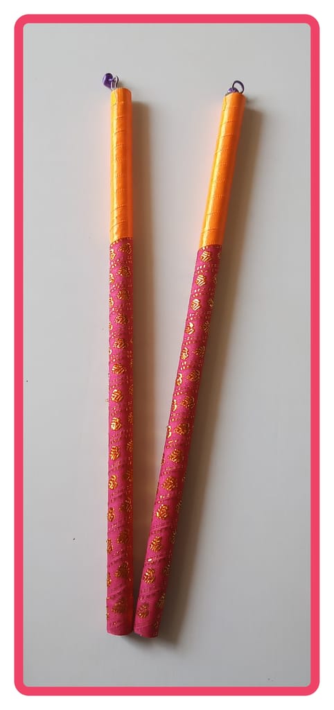 Traditional Wooden Dandiya Sticks for Special Navratri & Garba Festival - 3 Dandia Pair Set of 2 Designs view 2