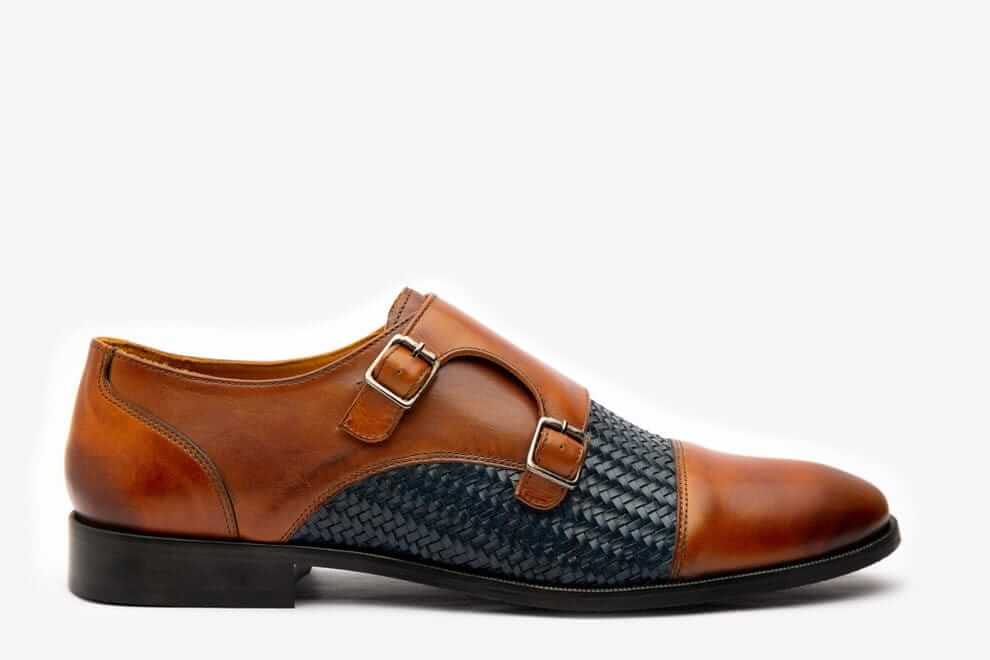 HILL BIRD Spite Premium tan Handpainted Monkstrap Leather Shoes view 2