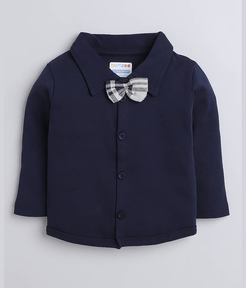 BUMZEE Pack of 1 Baby Boys Cotton Shirt & Trouser ( Navy Blue ) view 2