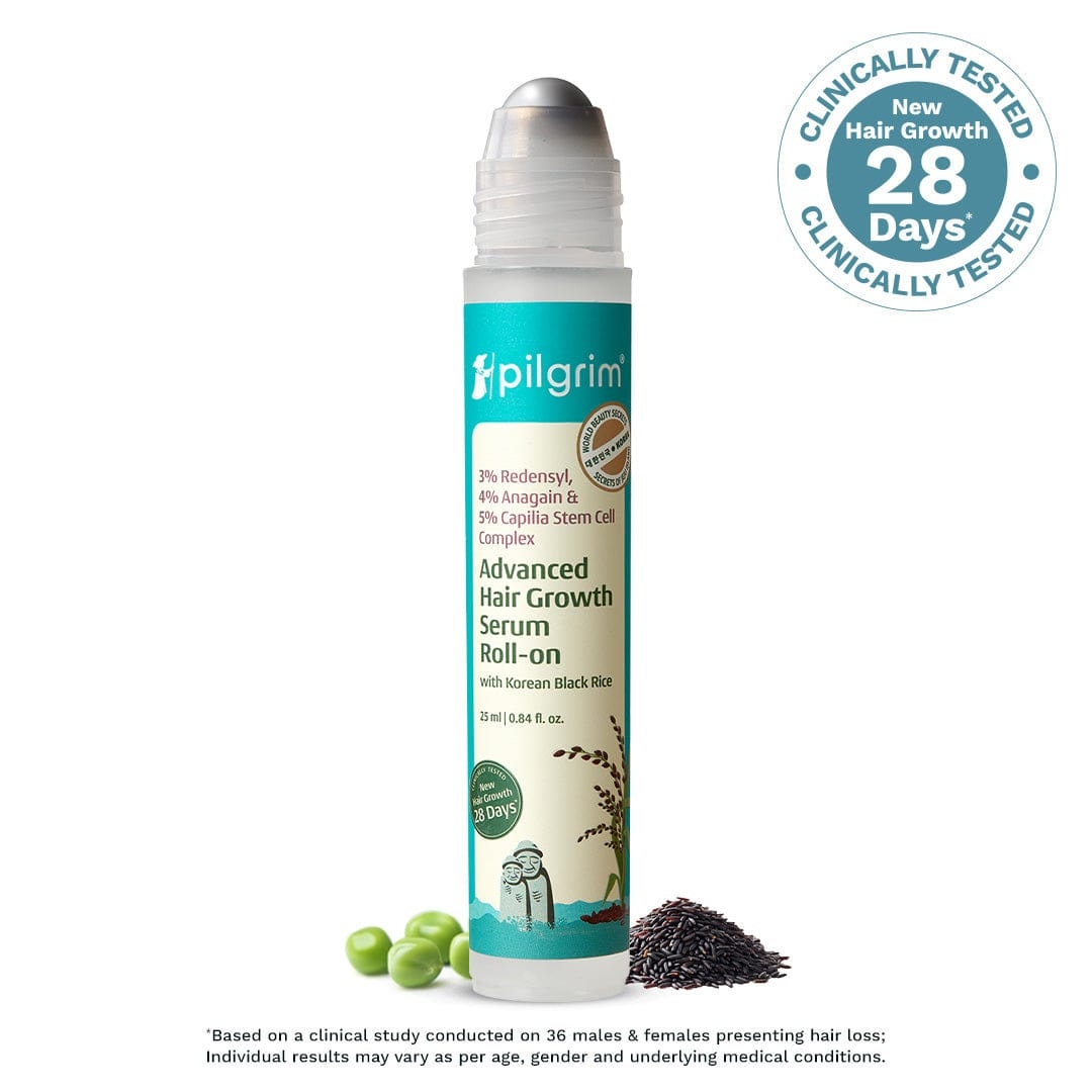 Pilgrim 3% Redensyl, 4% Anagain & 5% Capilia Stem Cell Complex Advanced Hair Growth Serum Roll-On - 25ml