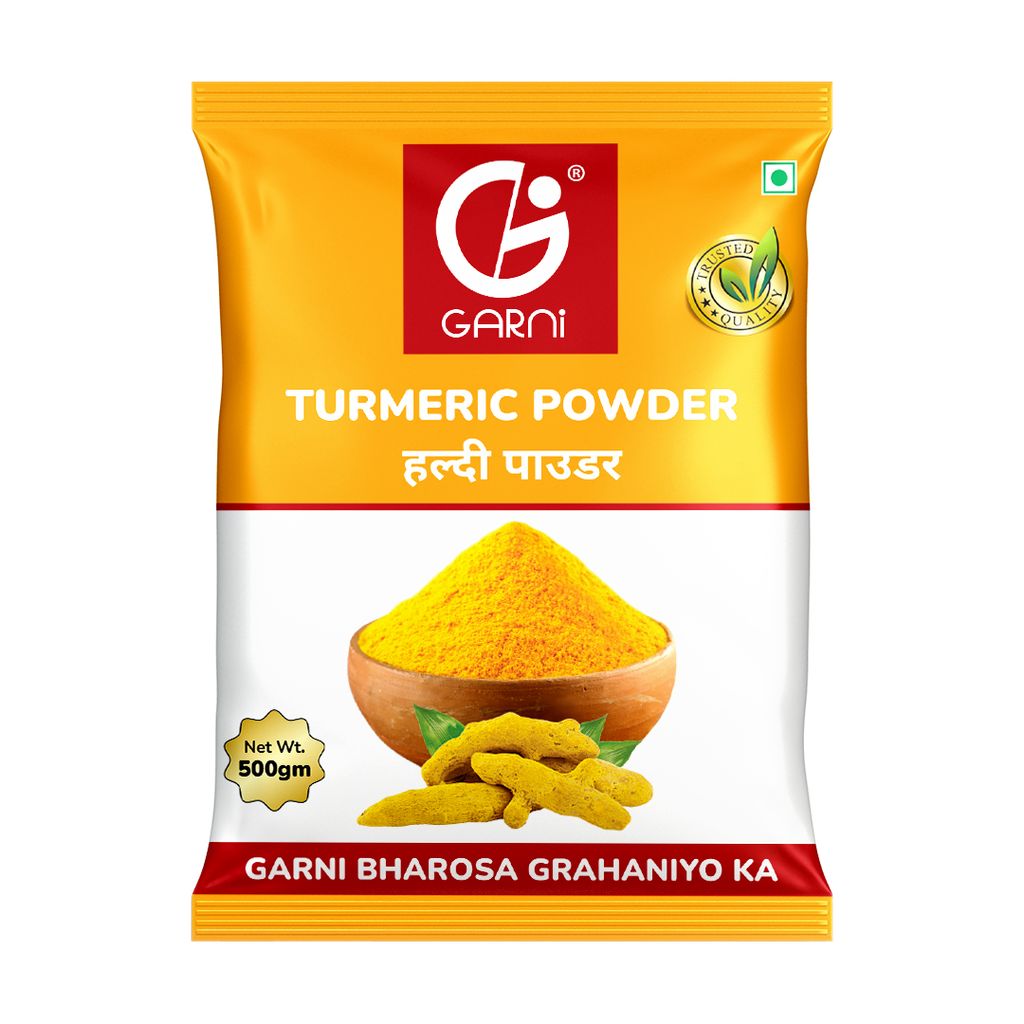 Garni Foods Turmeric Powder/Haldi Powder - Premium Grade | No Artificial Colours | Blended with Cold Grinding Technology | Original Flavour & Rich Aroma 500gm view 2