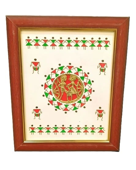 Handmade Dhokra Art Wall Frame with Sohrai Painting