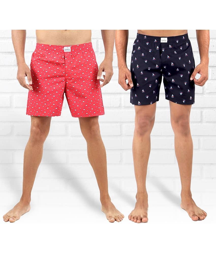 Supersquad Pack of 2 Cotton Boxers For Men's ( Multicolor )