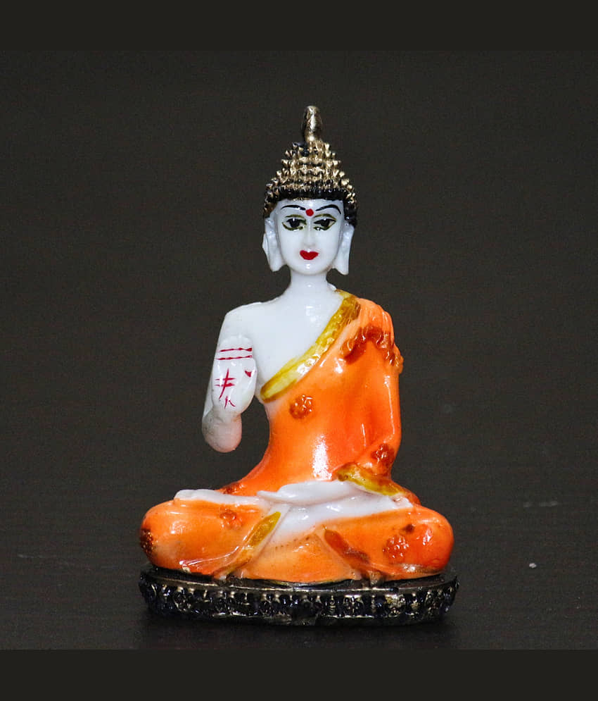 Miss Peach Samadhi Buddha Showpiece 11 cm - Pack of 1