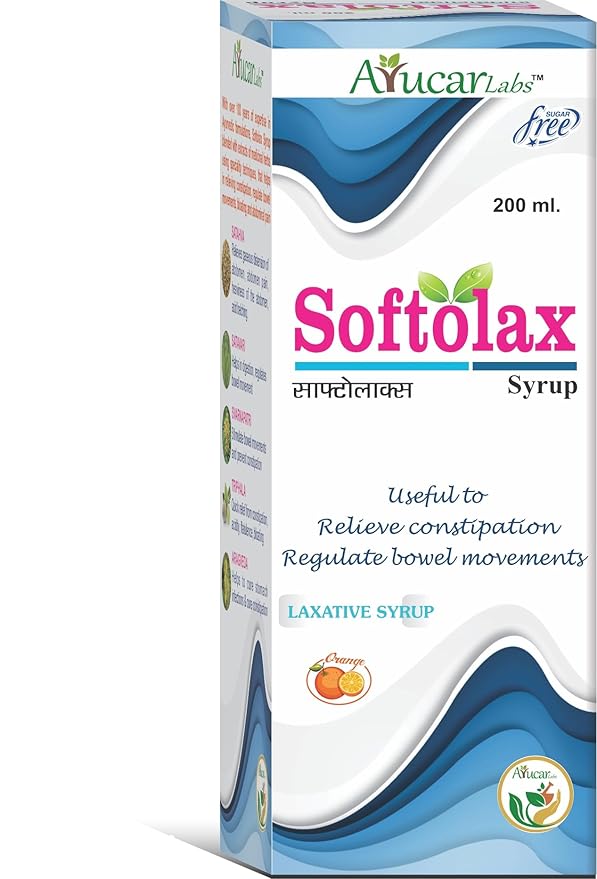 Ayucar Labs Softolax Syrup - Natural Laxative | Constipation Relief | Relief from disgetive problems like Acidity, Gas & Bloating