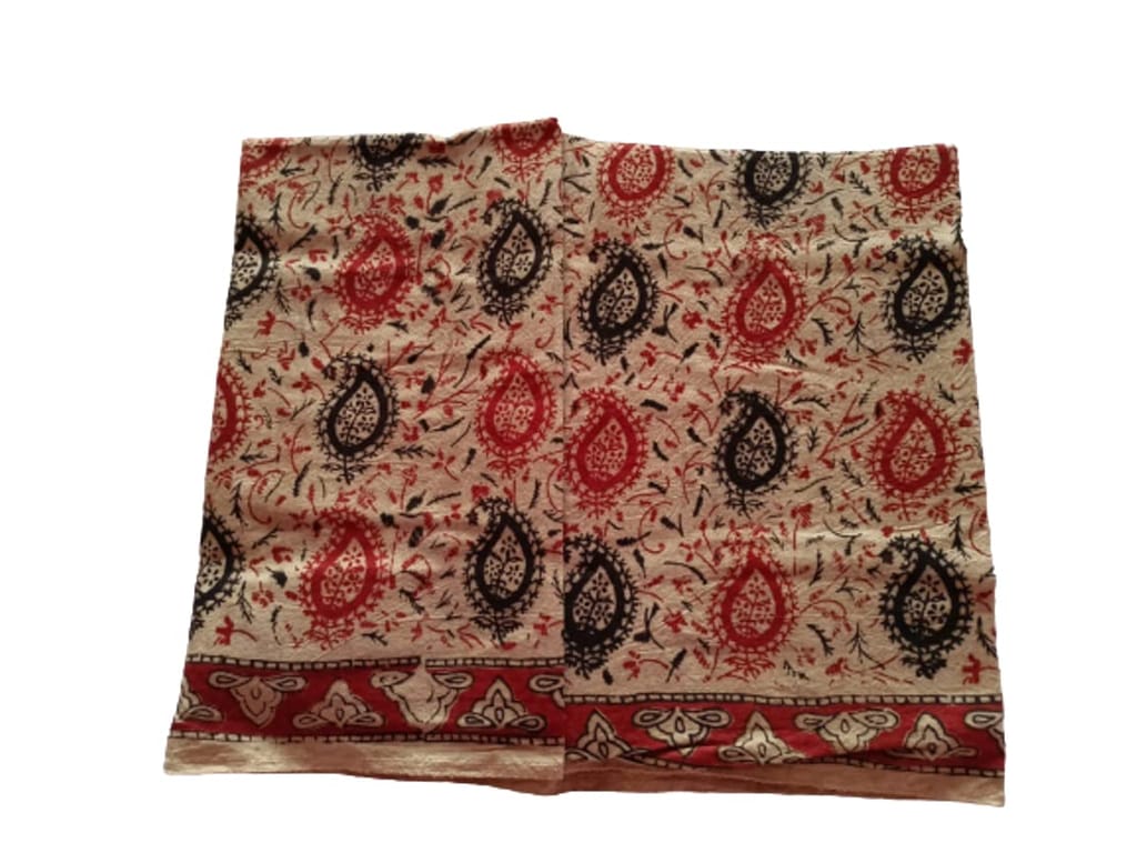 JINKA LAKSHMI COLLECTIONS Kalamkari Cotton Men's Printed Lungi, 2 Meter, Unstitched, Pack Of 1 Multicolor (Multicolor-3) view 2