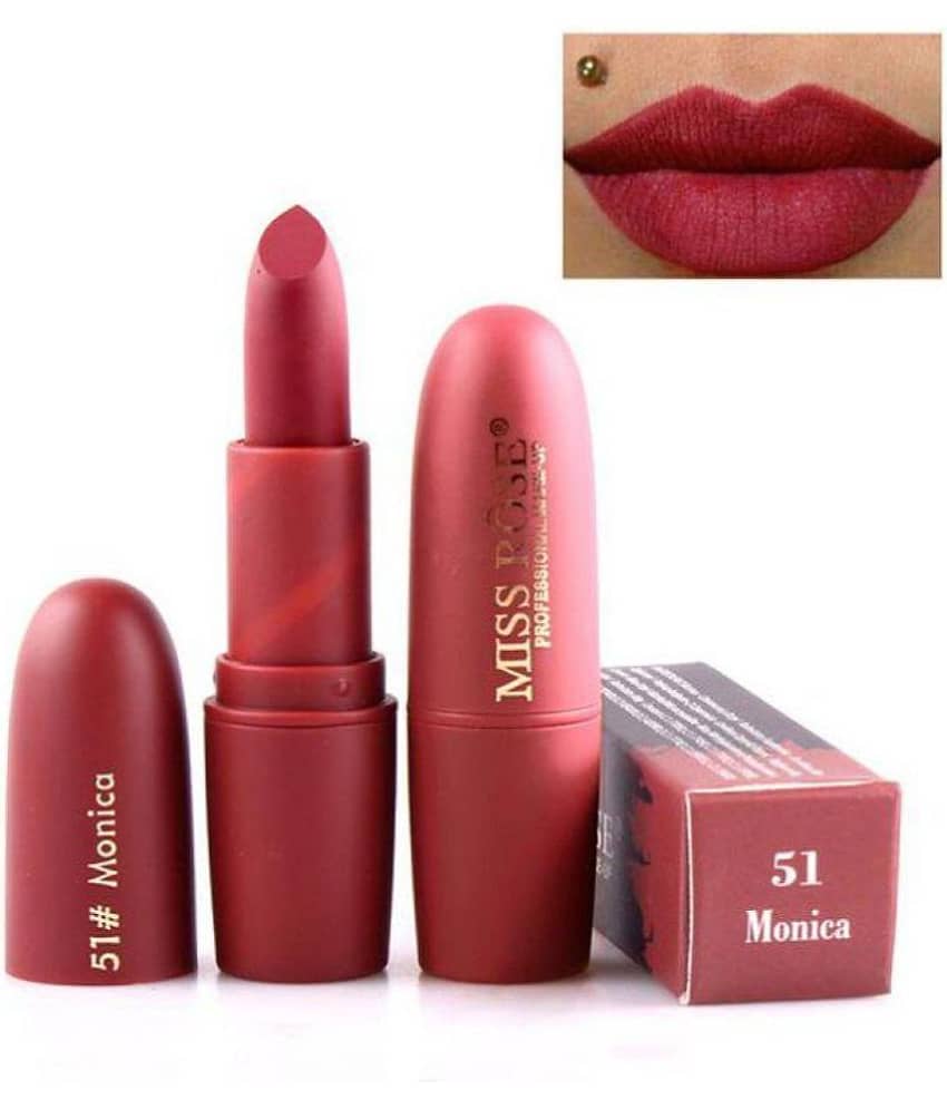 Miss Rose Professional Bullet Matte Waterproof Lipstick - Monica(Brown Shade) | 3.4 gm