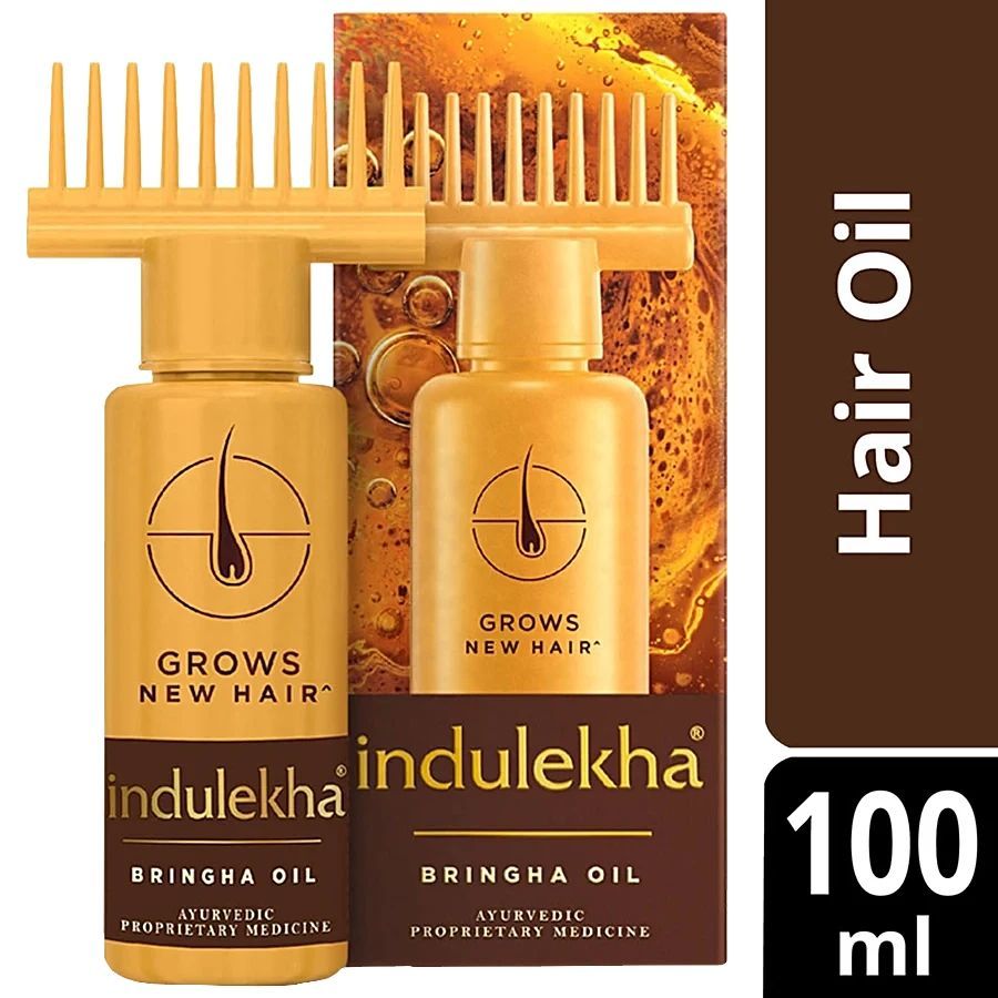 Indulekha Bringha Oil Reduces Hair Fall And Grows New Hair 100% Ayurvedic Oil, 100 Ml