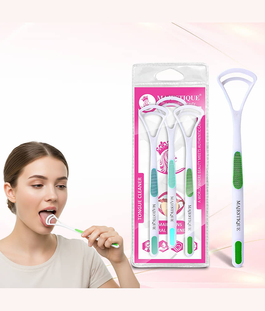 MAJESTIQUE Tongue Cleaning Scraper Multicoloured 3 Pcs Pack of 3