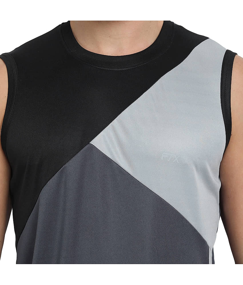FTX Pack of 4 Polyester Gym Vest For Men ( Navy Blue ) view 2