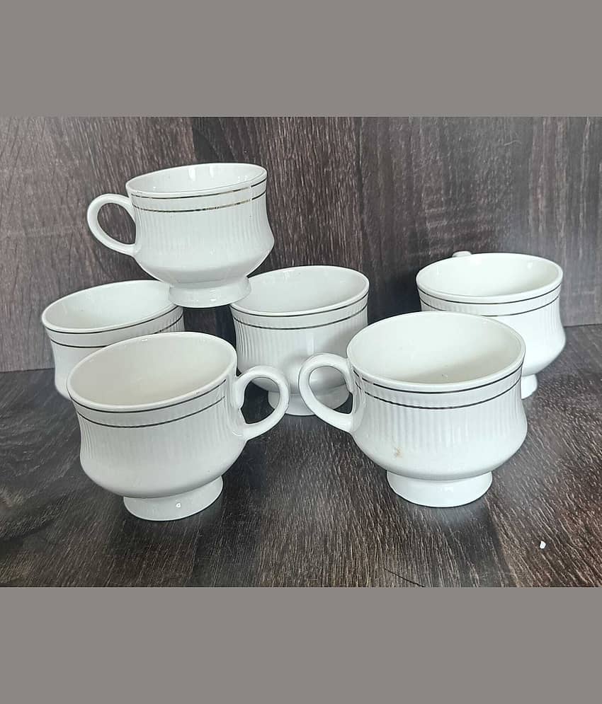 Love Unlimited Solid Bone China Tea Cup 150 ml ( Pack of 6 )