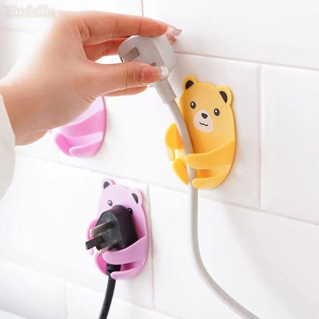 Cute Bear Cable Organizer for Cords and Wires - Wall Mounted