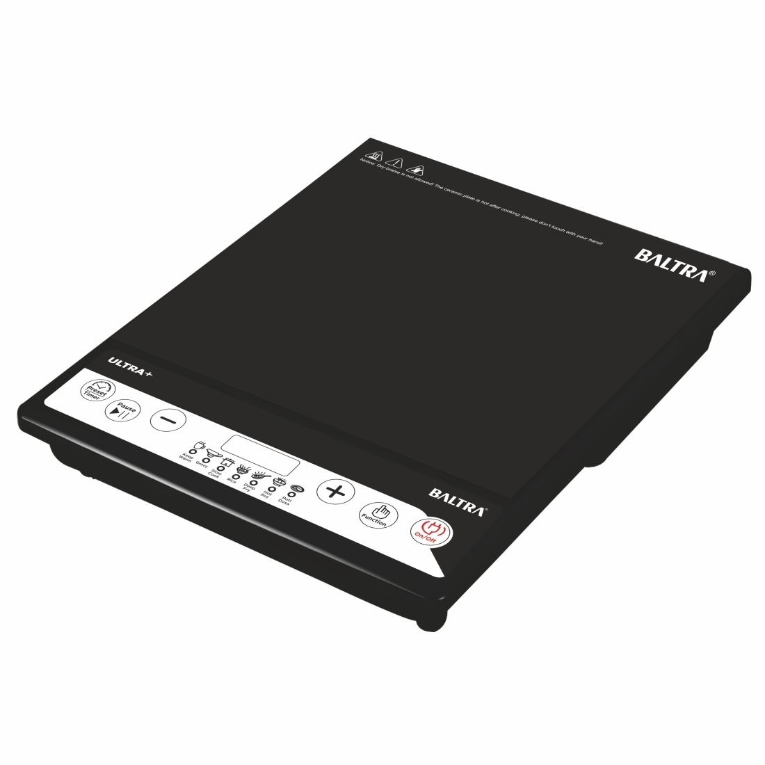 BALTRA Ultra Plus 1400W Induction Cooktop with 7 Cooking Modes, Timer Preset, Overheat Protection, Cool Touch Surface 1 Year Warranty - Black