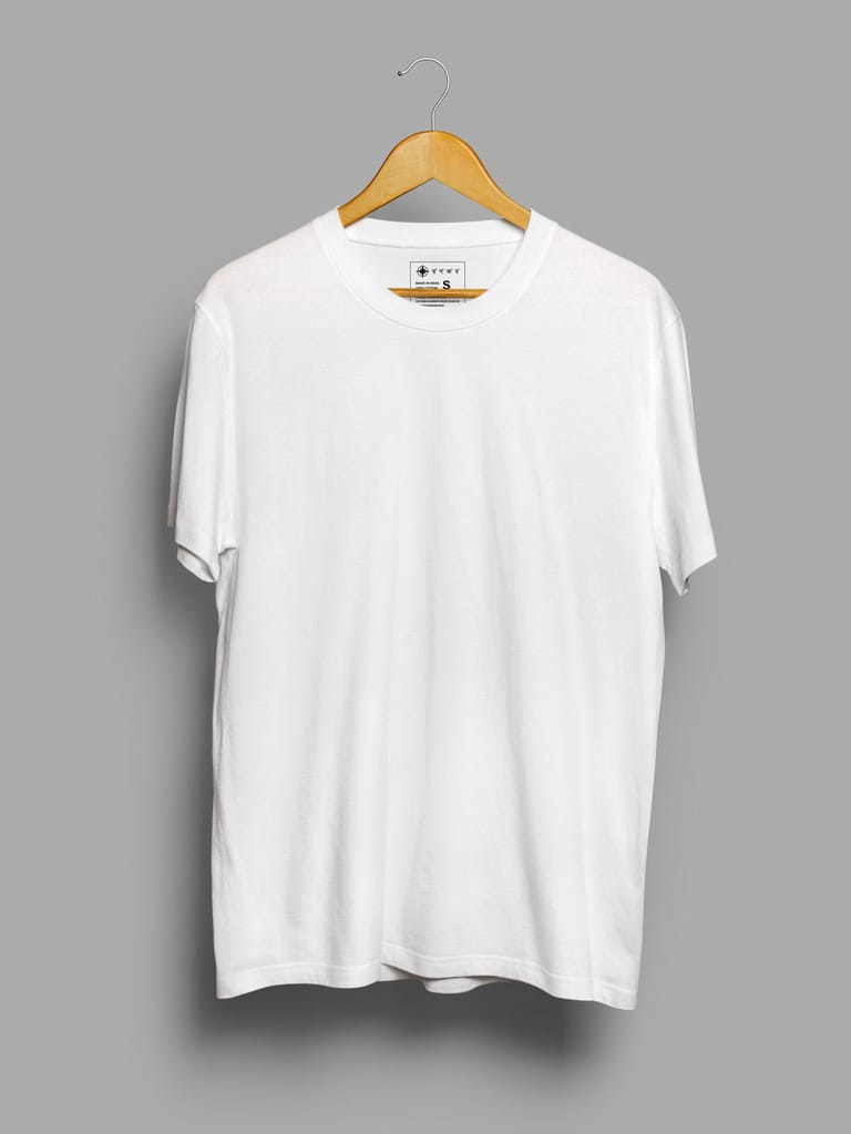 White | Plain T shirt view 2