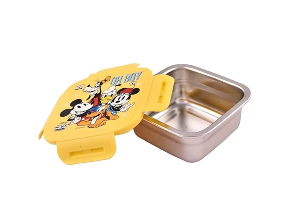 UNMEE Stainless Steel Carnival Mickey Printed Lunch Box 400ml Set of 1pcs, Ideal for Kids | Home |School | College|Picnic|Boys| Girls| Men| Leak Proof|Multipurpose| Gifting|Special Occasion