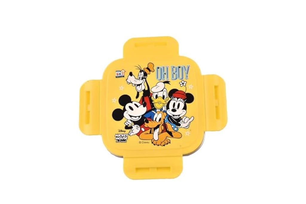 UNMEE Stainless Steel Carnival Mickey Printed Lunch Box 400ml Set of 1pcs, Ideal for Kids | Home |School | College|Picnic|Boys| Girls| Men| Leak Proof|Multipurpose| Gifting|Special Occasion view 2