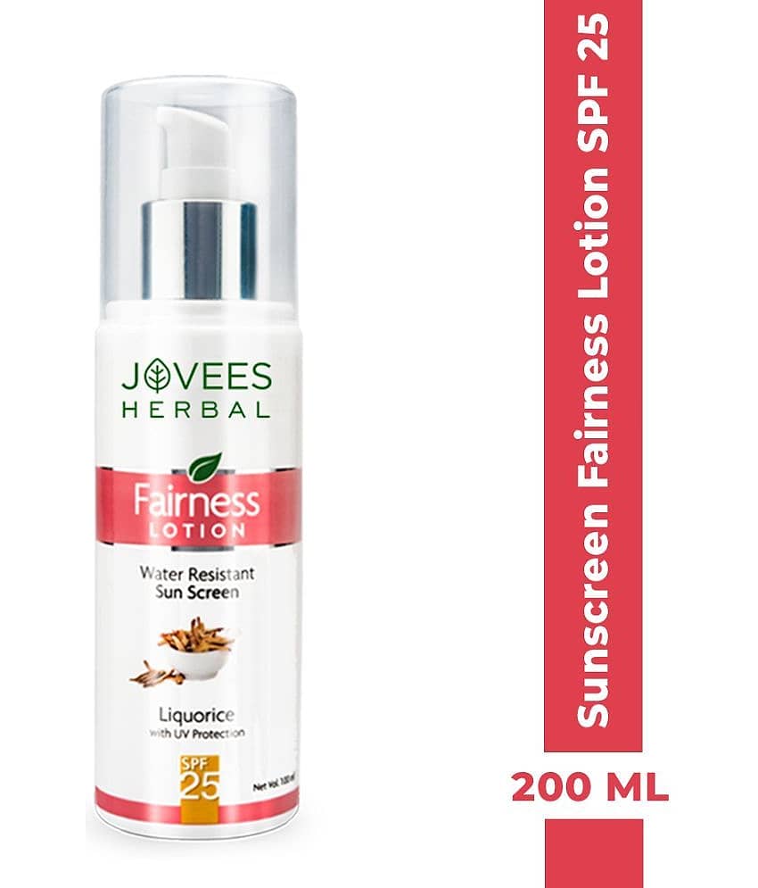 Jovees Herbal Sunscreen Fairness SPF 25 Lotion For Oily & Sensitive Skin, 200ml (Pack of 1)