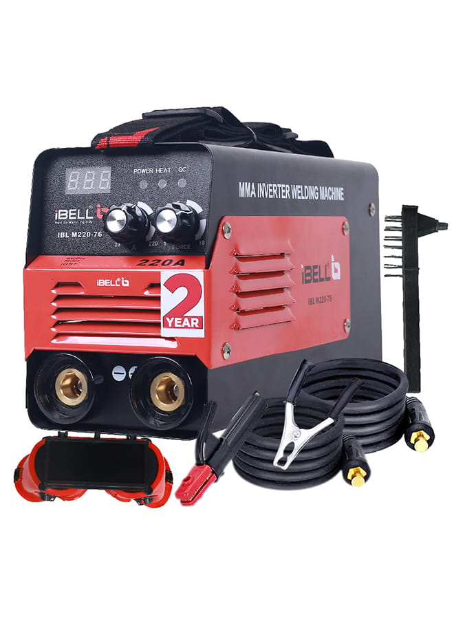 iBELL M220-76 Inverter ARC Welding Machine 220A | Built-in Hot Start, Anti-Stick & Adjustable Arc Force | Heavy Duty IGBT Welder | 220V ±15% | Supports 1-5mm Electrodes
