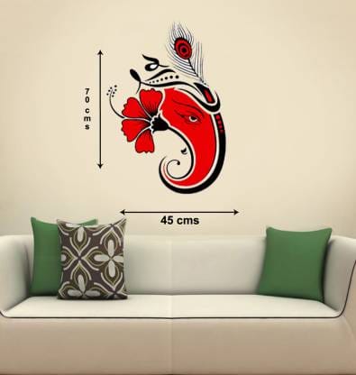 black red ganesha side phose wall stickers view 2