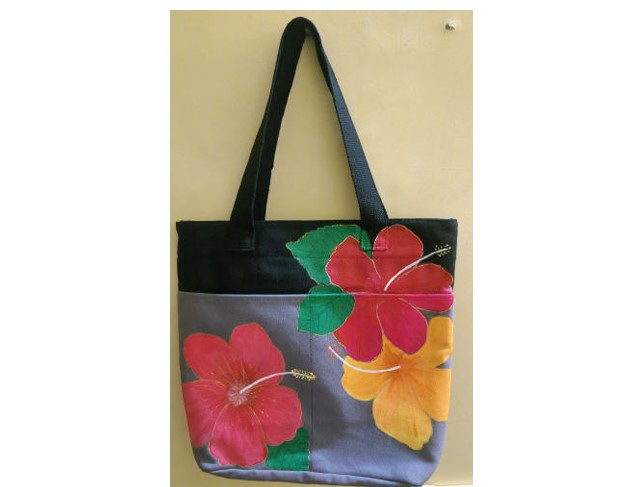 Hand Painted Canvas Tote Bag (Model - 3)