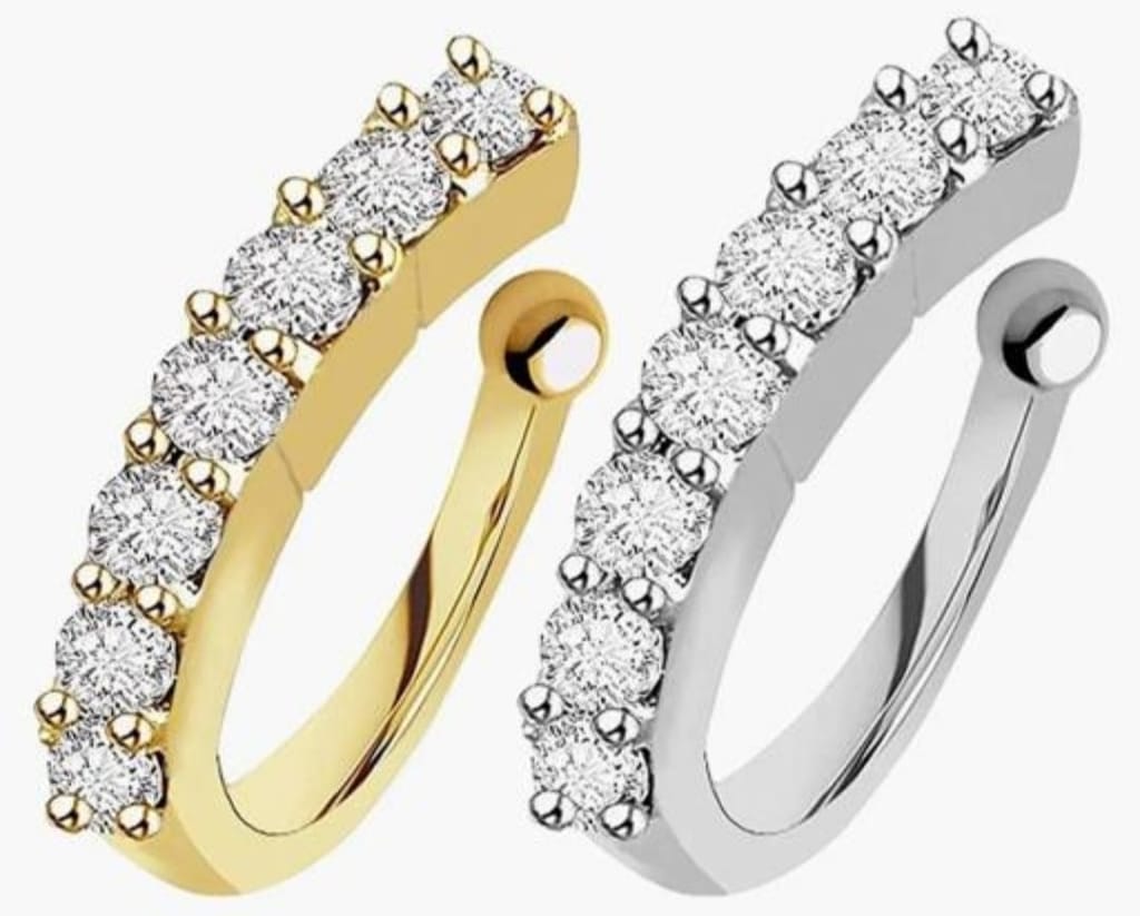 New Sania Mirza designer American diamond nose pin adjustable to plated offer for you yes girls and womens looks like awesome view 2
