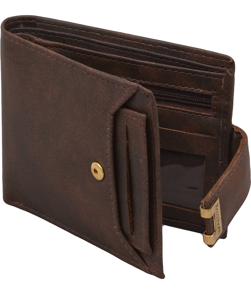 Krosshorn - Brown Faux Leather Men's Regular Wallet ( Pack of 1 ) view 2