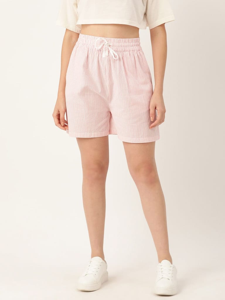 Women Striped Regular Shorts view 2