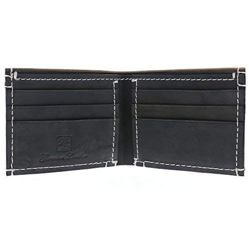 Walletsnbags Men's Creased Genuine Leather Wallet (Beige with Grey) view 2