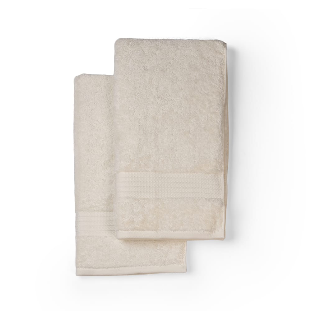 Feather & Spun Organic Cotton Hand Towel (Pack of 2) | Lavender Fragrance | GOTS Certified | Anti Microbial | Fade Resistant | Double Needle Stitch | 550 GSM | 76 cms x 45 cms view 2