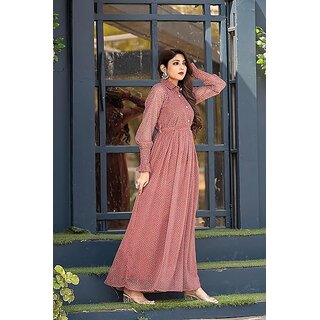 SARINKU Georgette Gown Dress for Women Stylish Western Gown Long One Piece for Girls view 2