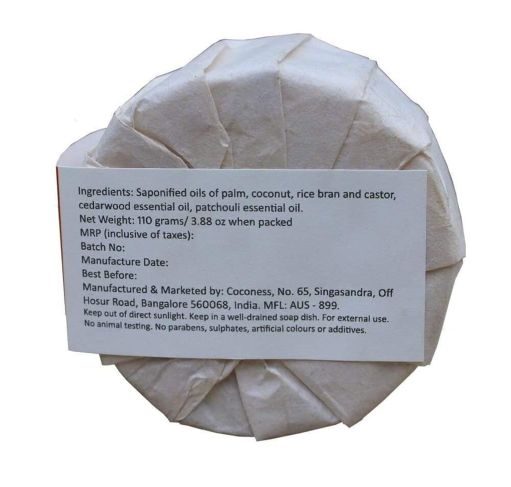 Coconess Cedar Patchouli Soap | 100% Natural | Hand Crafted. 110g view 2