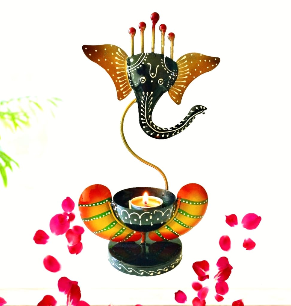 Tealight Candle Holder for Home Decor/Showpiece for Home Decor - Decorations Items for Home -Home Decorative Items/Home Decor Items for Living Room/Pooja Room - Corporate Gift Items, Iron
