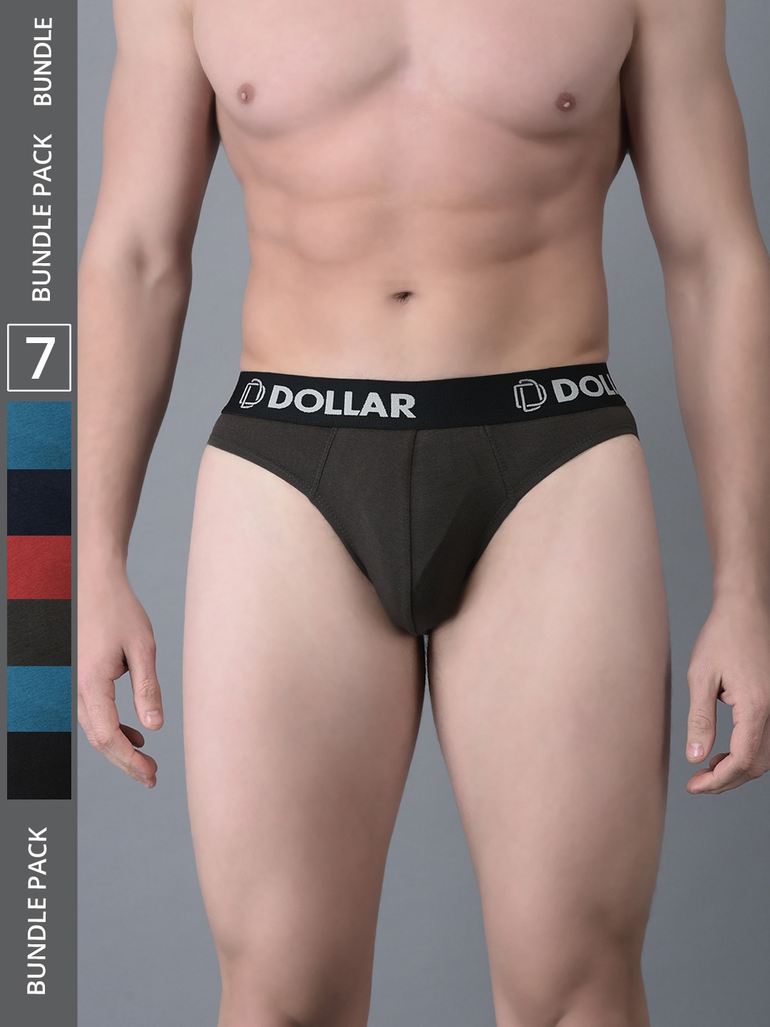 Men's Assorted Pack of 7 Shuffle Intellisoft Cotton Spandex Solid Brief
