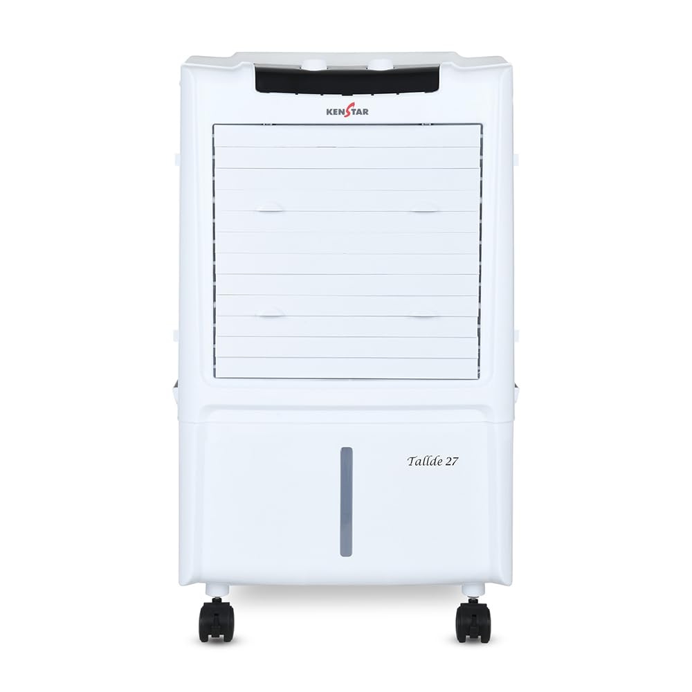 Kenstar TallDe HC 27L Personal Air Cooler with Honeycomb Pads, White & Black
