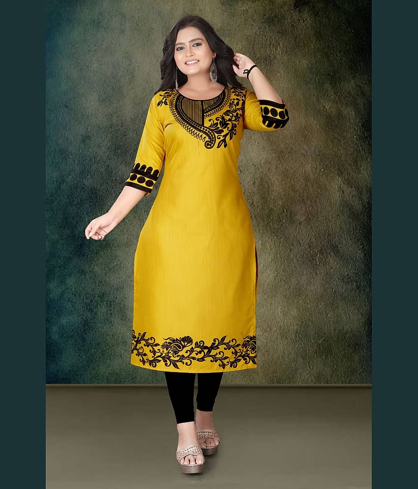 Hetsa Women Rayon Printed A-line Kurti ( Multicolor ) view 2