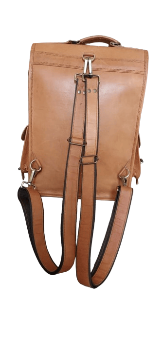Ganpati Enterprise Handcrafted Leather Brown Backpack for Men view 2