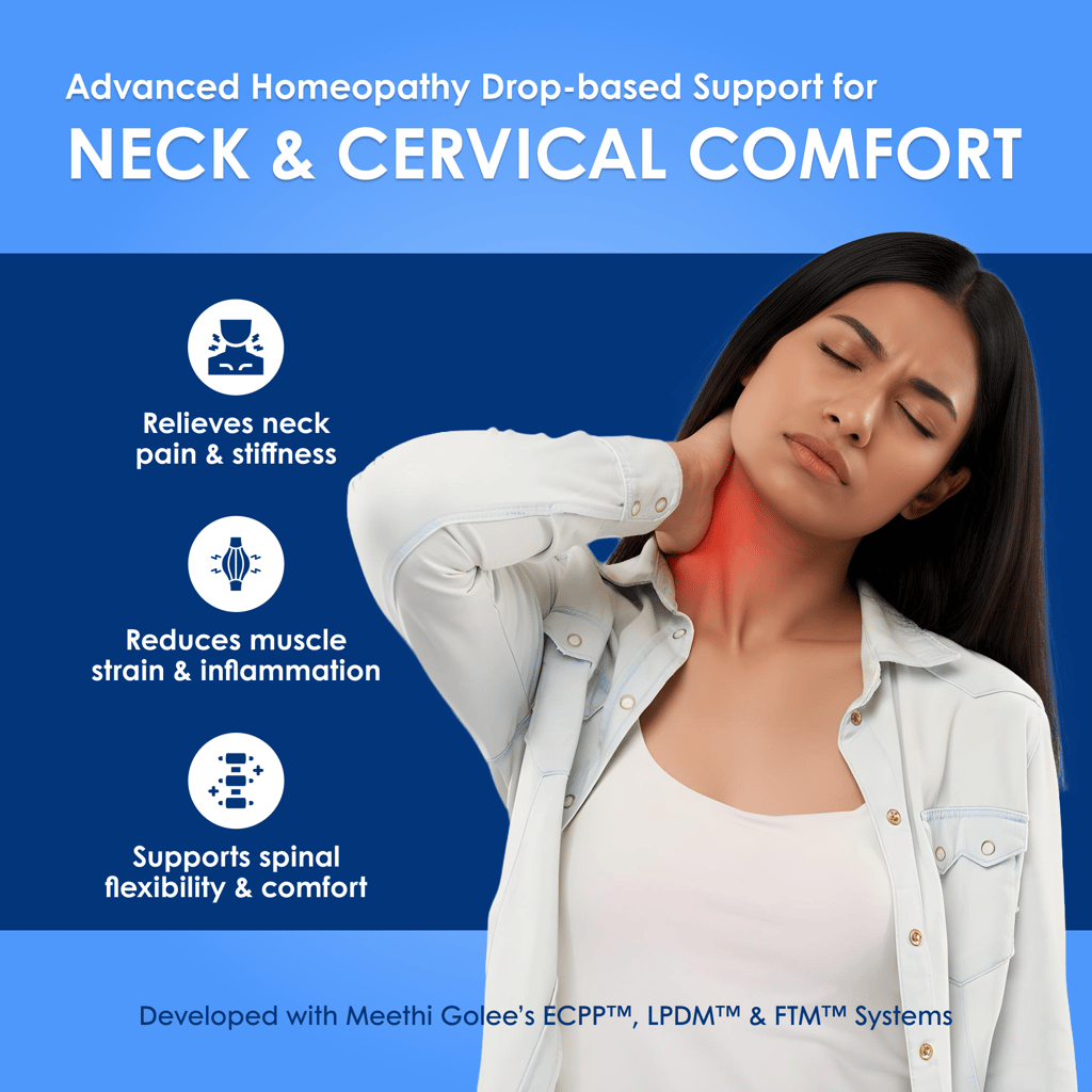 Meethi Golee Cervical 7 Drops for Neck & Spine Comfort (30ml) | Advanced Homeopathy 2.0 Neuro-Musculoskeletal Balance Formula for Stiffness, Tension & Mobility Support | Fast Absorbing Oral Drops view 2