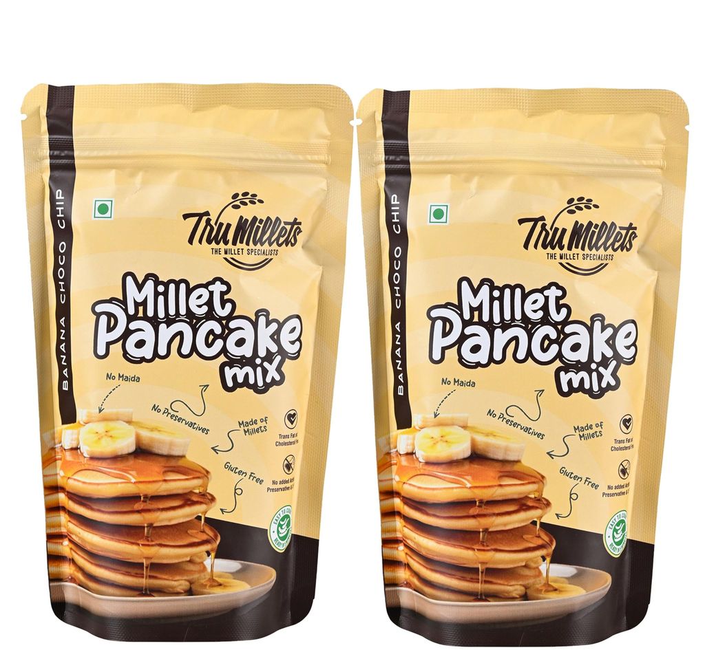 Trumillets Carrot Millet Pancake | Instant Breakfast Mix | 100% Vegetarian Eggless Healthy Breakfast for Kids & Adults | No Added Maida | No Refined Sugar |Gluten Free (Each 150 Gm Pack of 2)