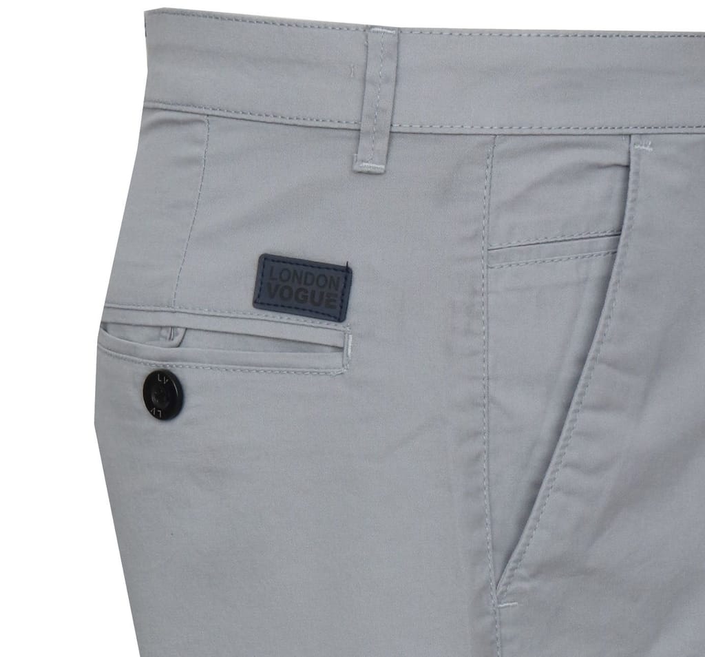 Cotton Grey Solid Shorts view 2