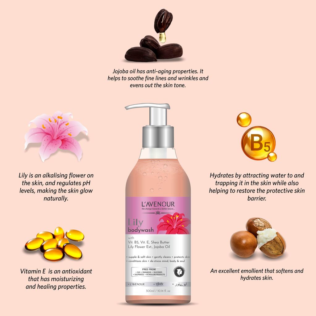 L'avenour Lily Body Wash For Deep Cleansing & Luxury Bath | Shower Gel For Men & Women 300ml view 2
