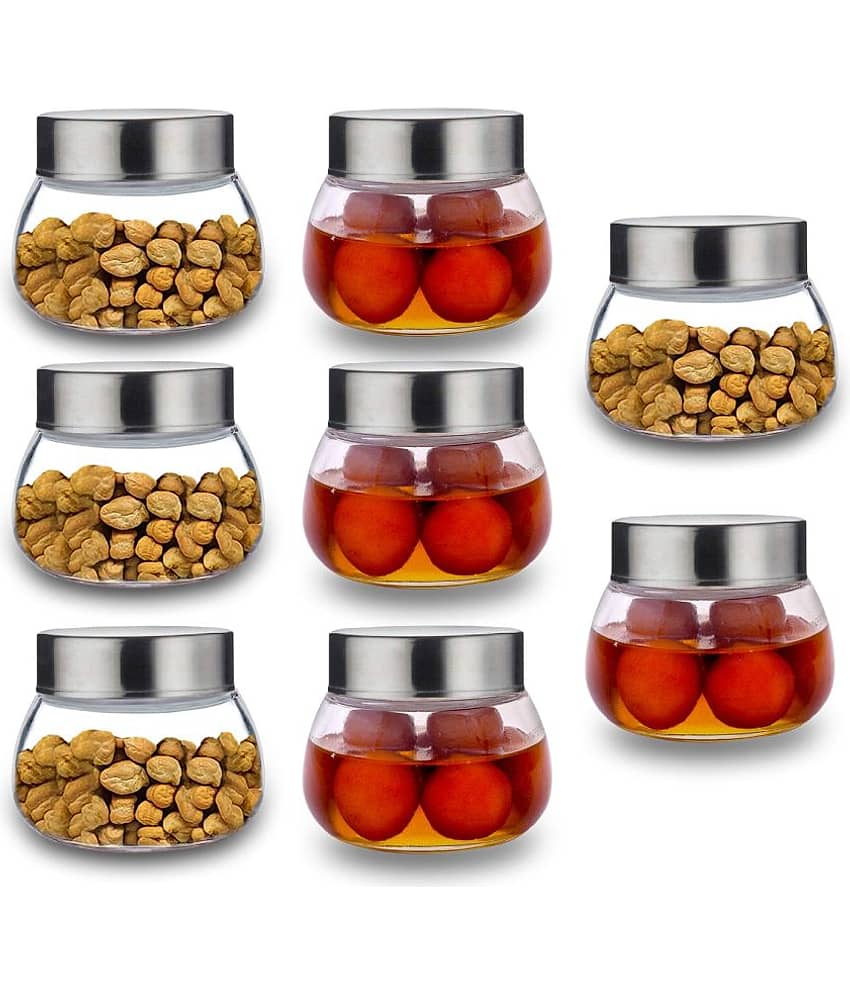 CROCO JAR - Silver Glass Food Container ( Pack of 6 ) view 2