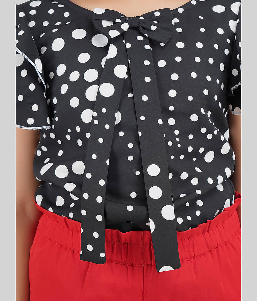 Being Naughty Pack of 1 Girls Polyester Top With Capris ( Black & Red ) view 2