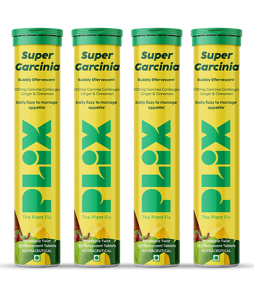 Plixgarcinia Cambogia Tablets For Weight Loss with ayurvedic herbsginger & Cinnamon 4 x 15 Tablets