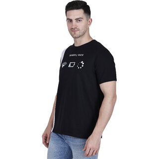 Life Dream Mens Black Animal Cotton Blend Round Neck T-Shirt view 2